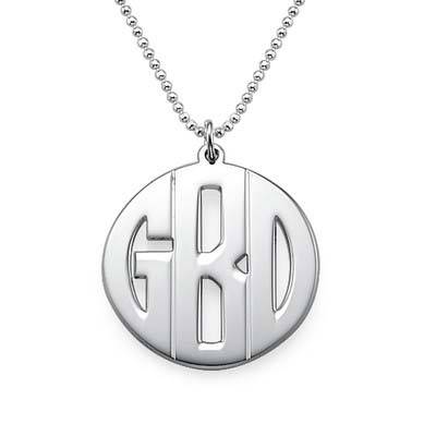 Personalized Sterling Silver Print Style Monogram Necklace product photo