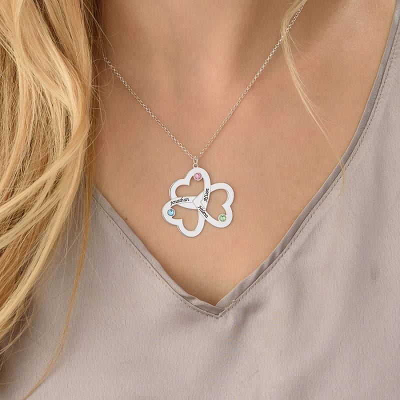 Personalized Triple Heart Necklace - Sterling Silver product photo