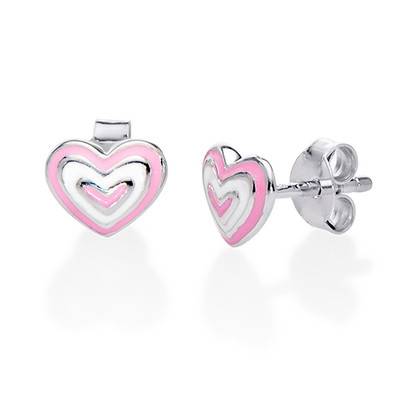Pink Heart Earrings for Kids-1 product photo