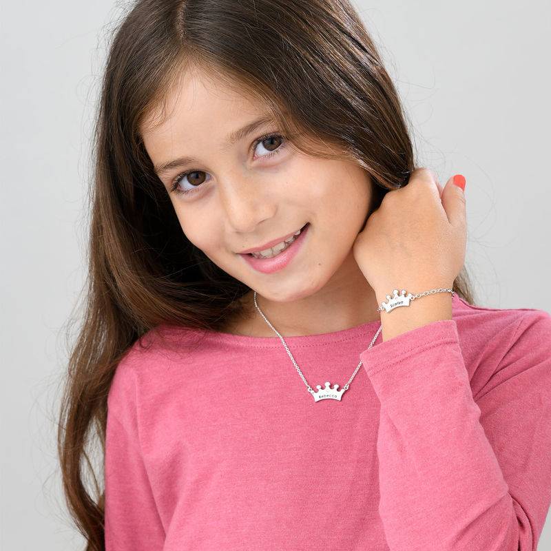 Princess Crown Necklace for Girls with Cubic Zirconia-4 product photo