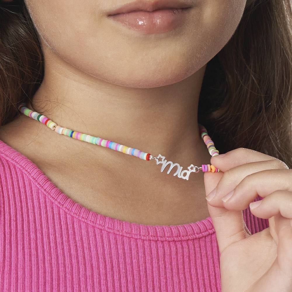 Rainbow Magic Girls Name Necklace in Sterling Silver product photo