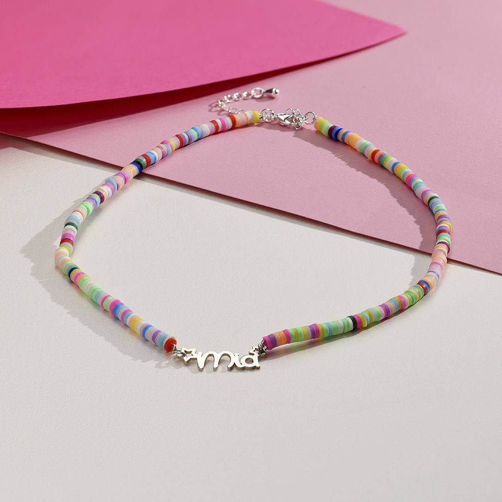 Rainbow Magic Girls Name Necklace in Sterling Silver product photo
