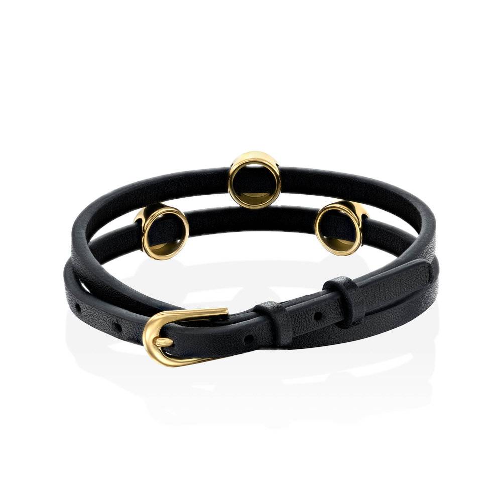 Ramona Leather Bracelet with Charms in Gold Plating-5 product photo