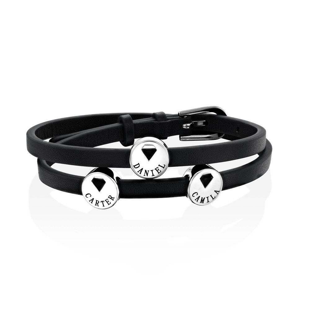 Ramona Leather Bracelet with Charms in Stainless Steel product photo