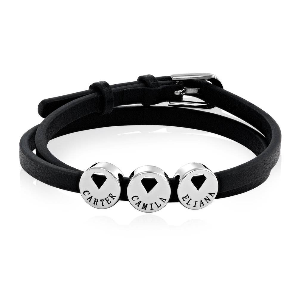 Ramona Leather Bracelet with Charms in Stainless Steel-4 product photo