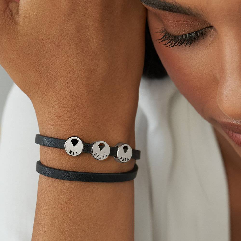 Ramona Leather Bracelet with Charms in Stainless Steel-5 product photo
