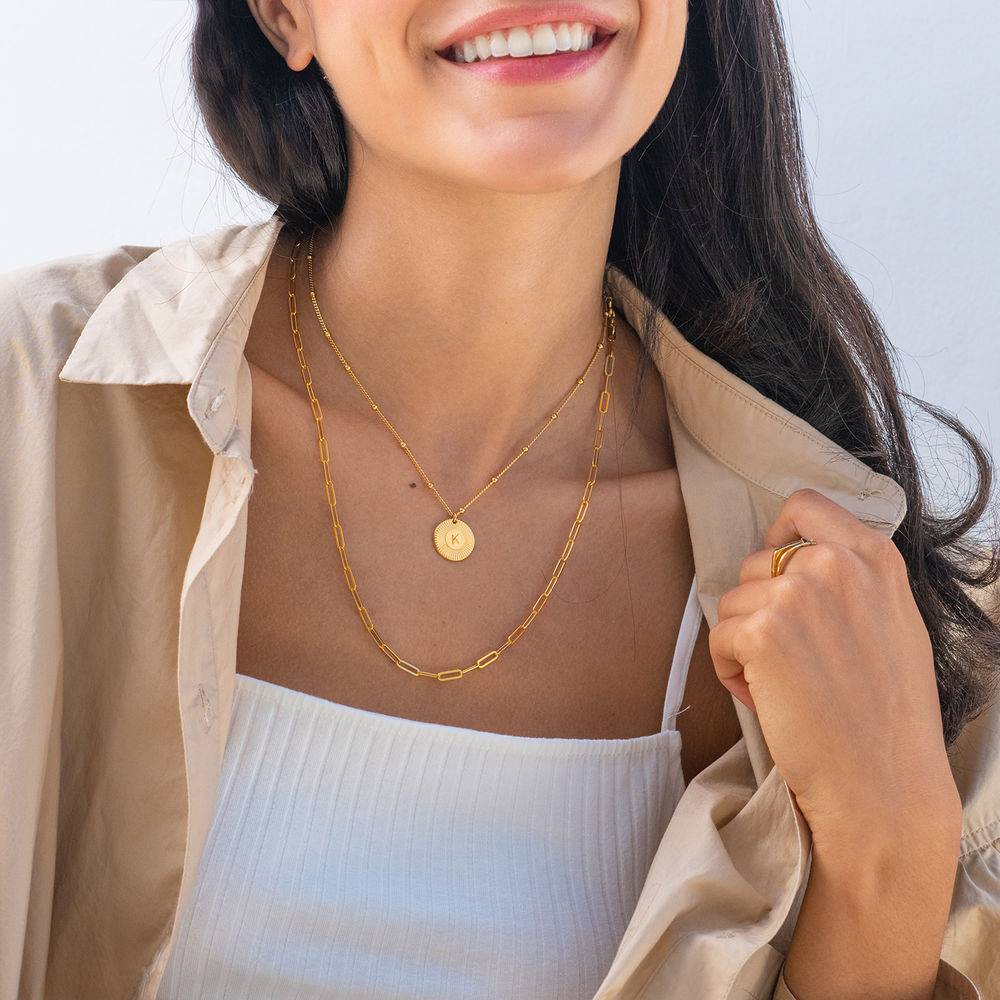 Rayos Initial Necklace in Vermeil-3 product photo