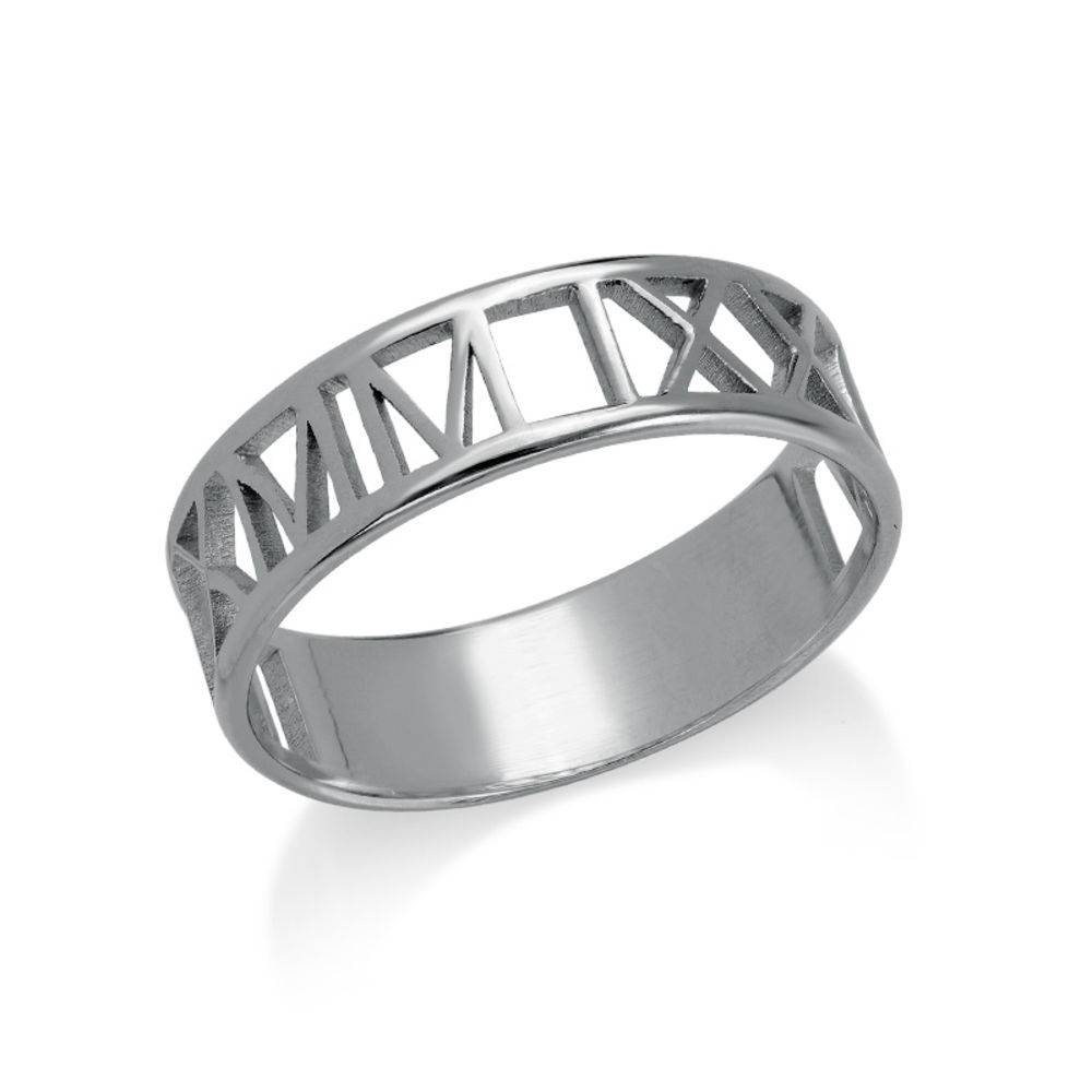 Roman Numeral Ring in Sterling Silver for Men-2 product photo