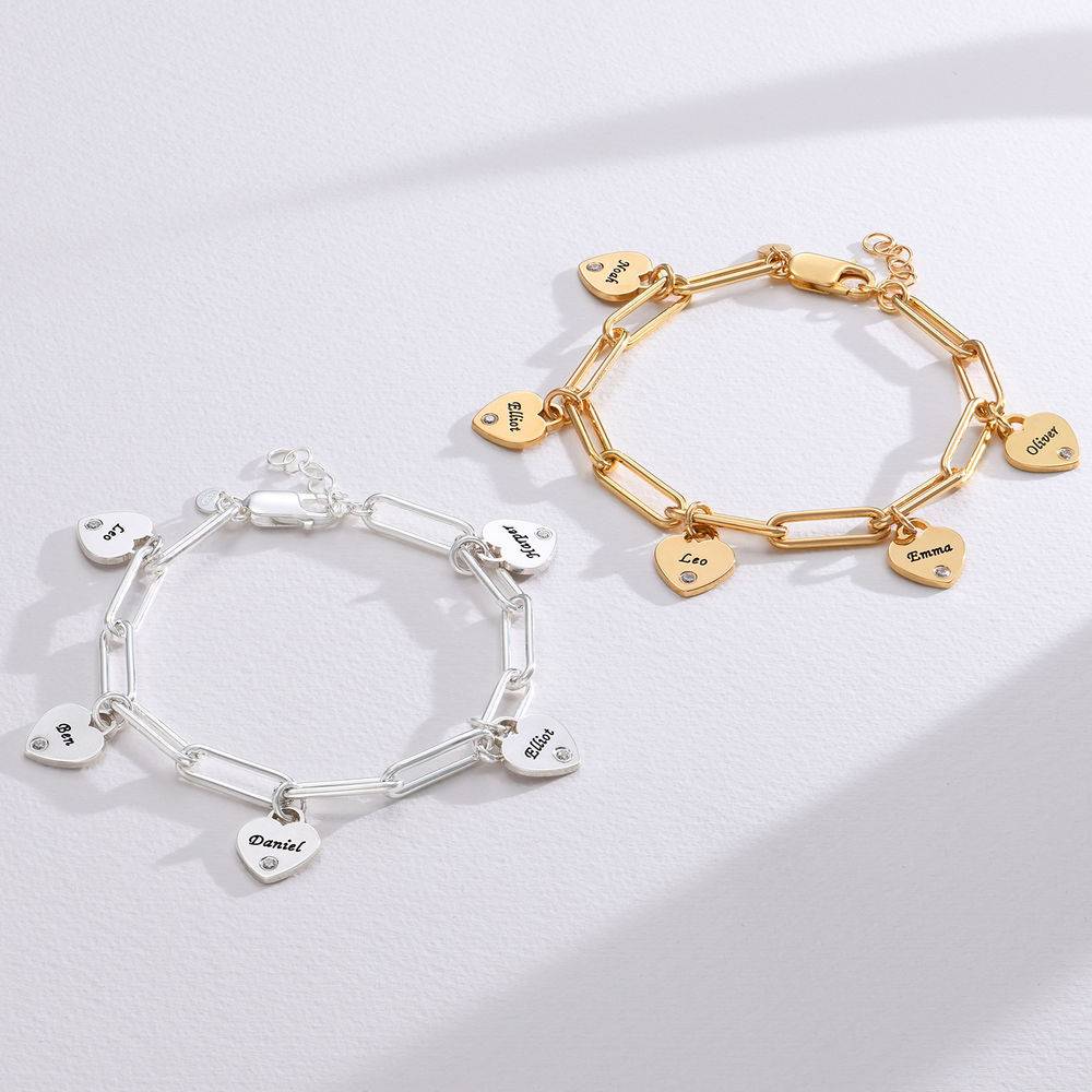 Rory Bracelet With Custom Diamond Heart Charms in 18K Gold Vermeil-3 product photo
