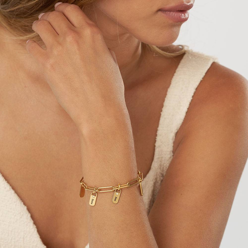 Rory Bracelet with Diamond Custom Charms in 18K Gold Plating-4 product photo