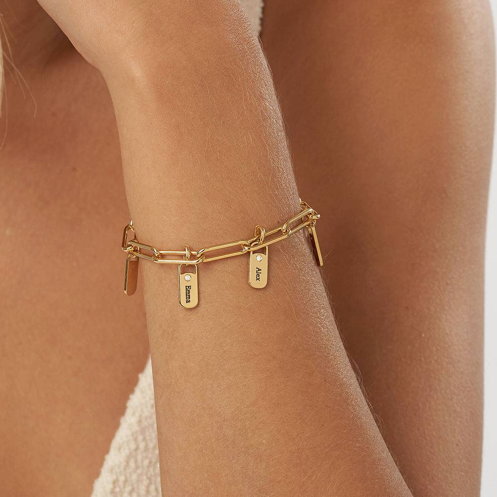 Rory Bracelet with Diamond Custom Charms in 18K Gold Vermeil-1 product photo