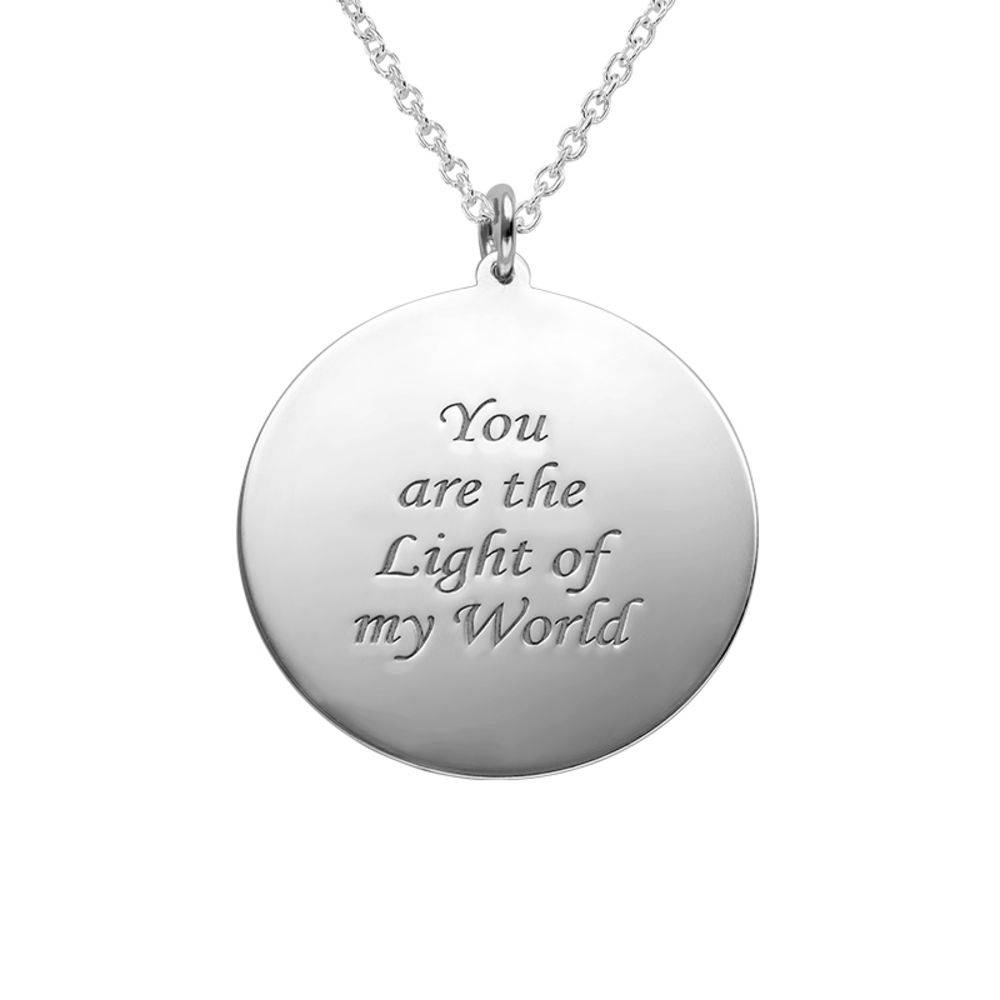 Round Pendant with Photo necklace in Sterling Silver-3 product photo