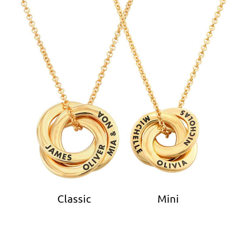 Russian Ring Necklace in Gold Plated Silver - 3D Curved Design-4 product photo