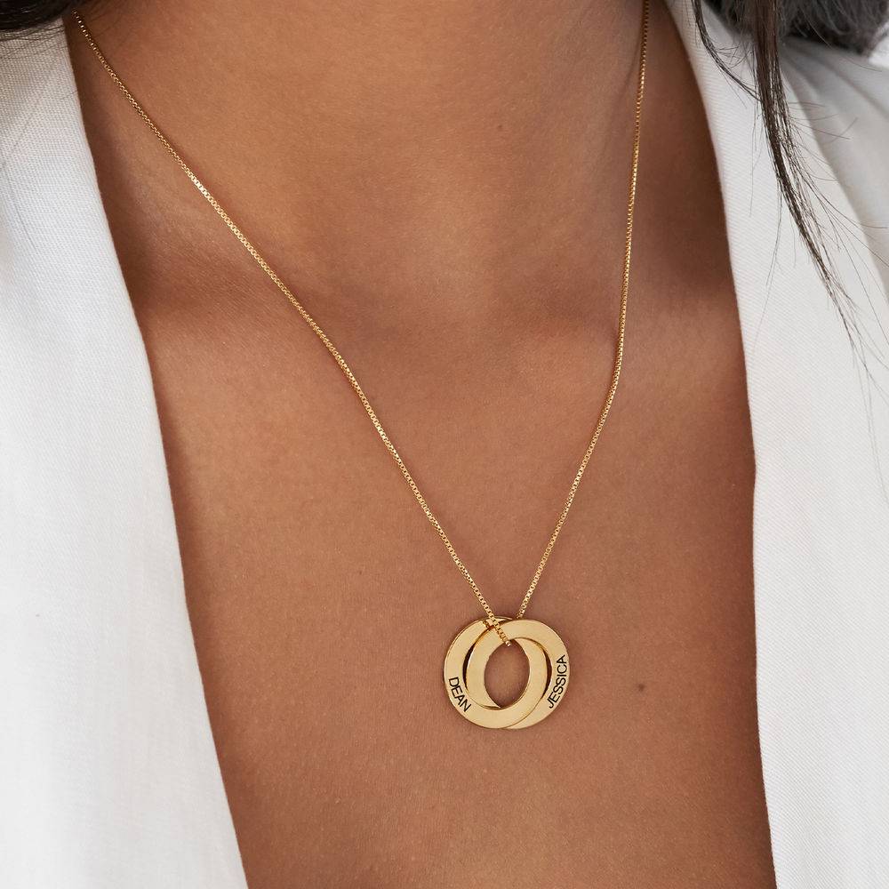 Russian Ring Necklace with 2 Rings - Gold Plated product photo