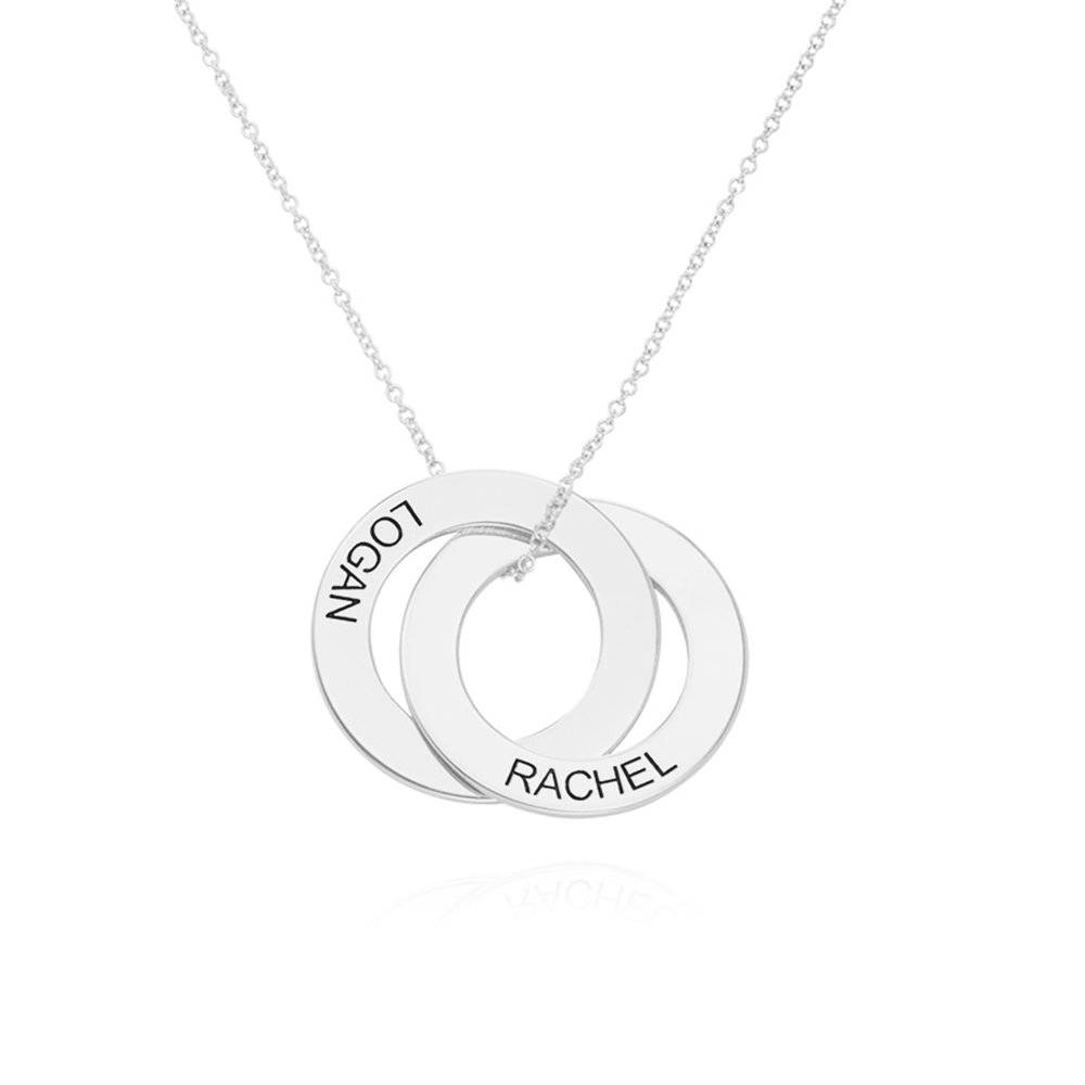Russian Ring Necklace with 2 Rings in 10k White Gold product photo