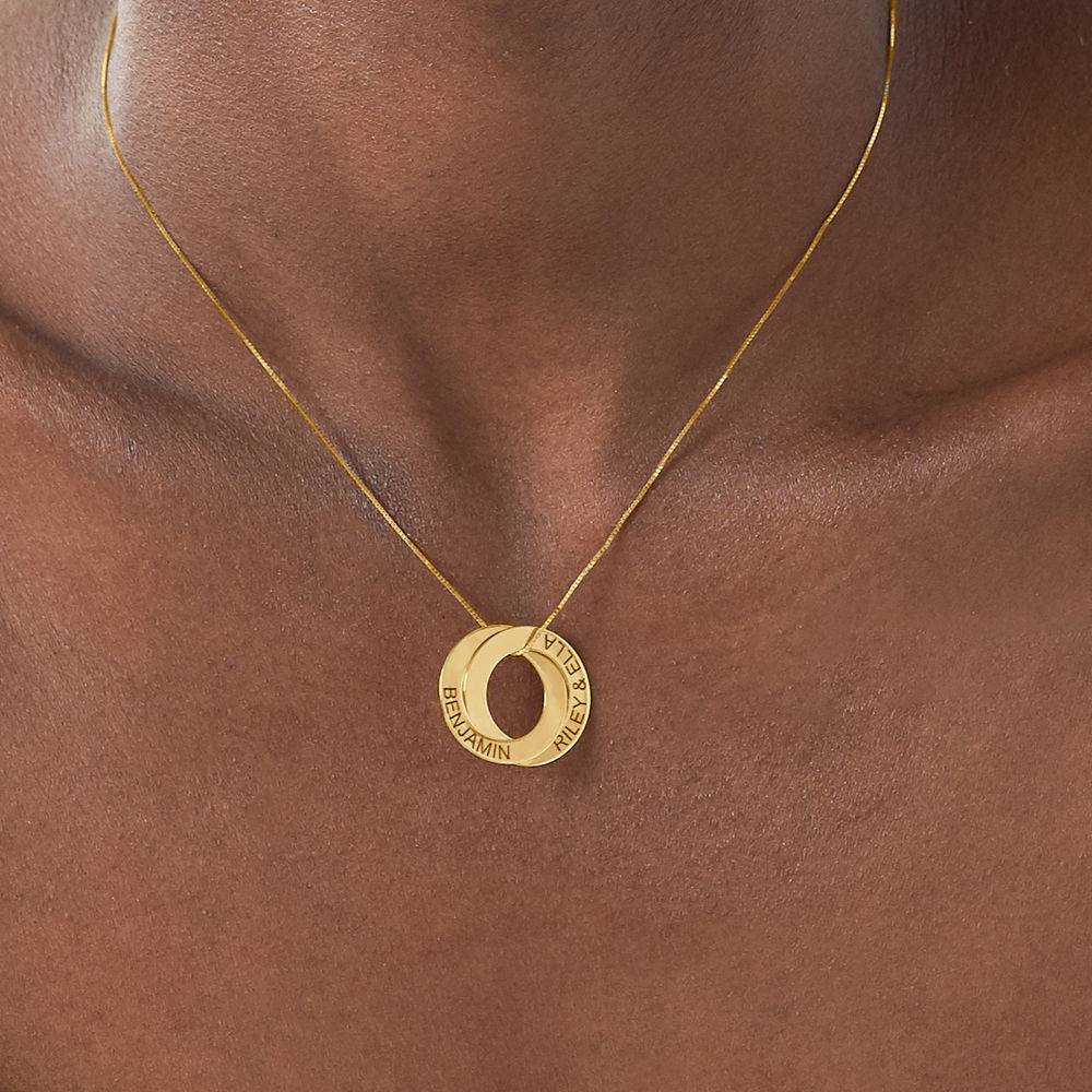 Russian Ring Necklace with 2 Rings in 10K Yellow Gold-4 product photo