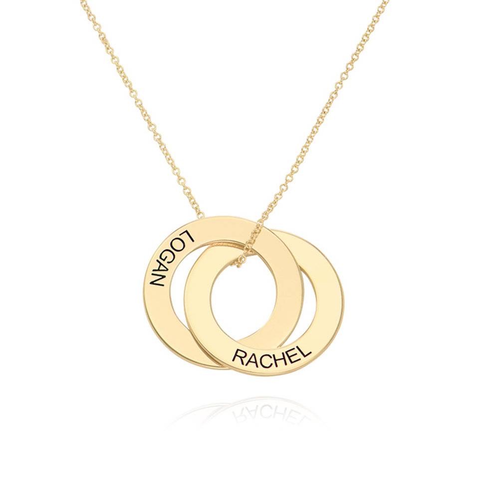Russian Ring Necklace with 2 Rings in 14k Gold-1 product photo