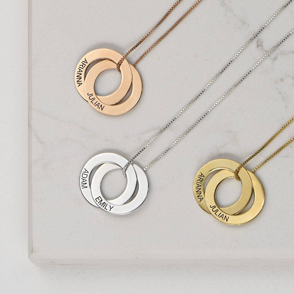 Russian Ring Necklace with 2 Rings - Rose Gold Plated product photo