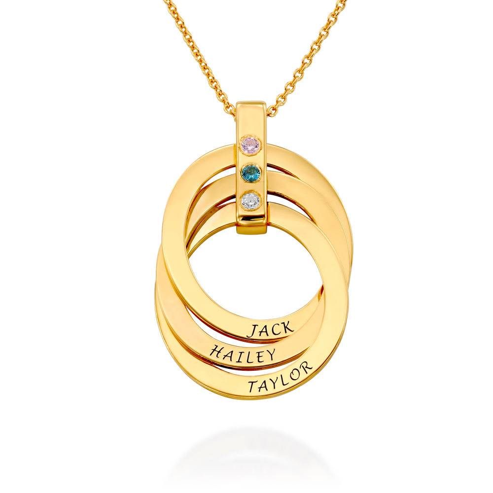 Russian Ring Necklace with Birthstones in Gold Plating-1 product photo