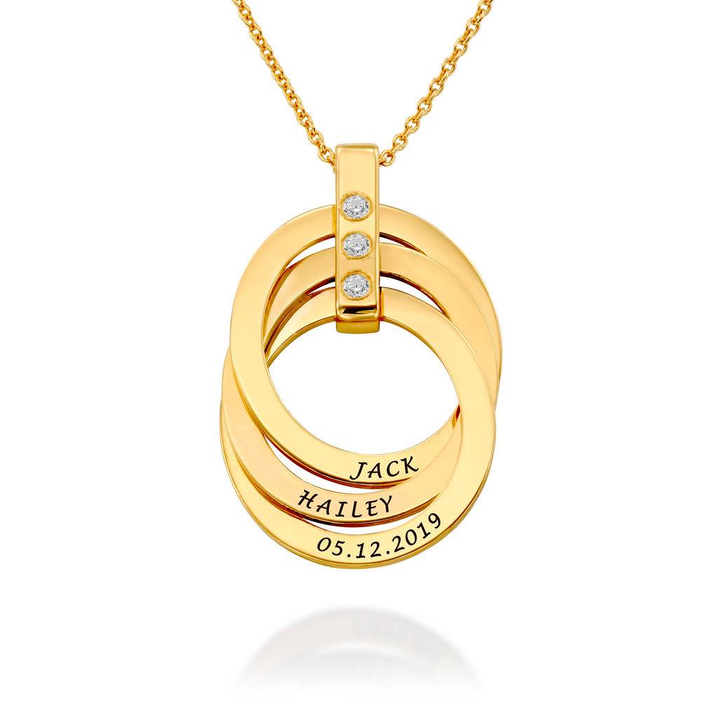 Russian Ring Necklace with Birthstones in Gold Plating-2 product photo