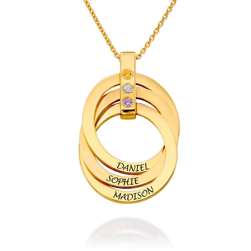 Russian Ring Necklace with Birthstones in Gold Vermeil-1 product photo