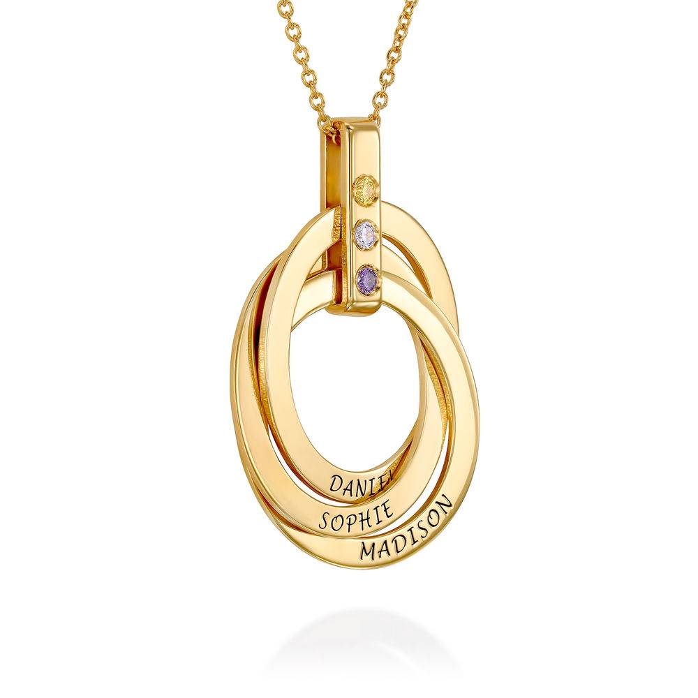 Russian Ring Necklace with Birthstones in Gold Vermeil-3 product photo