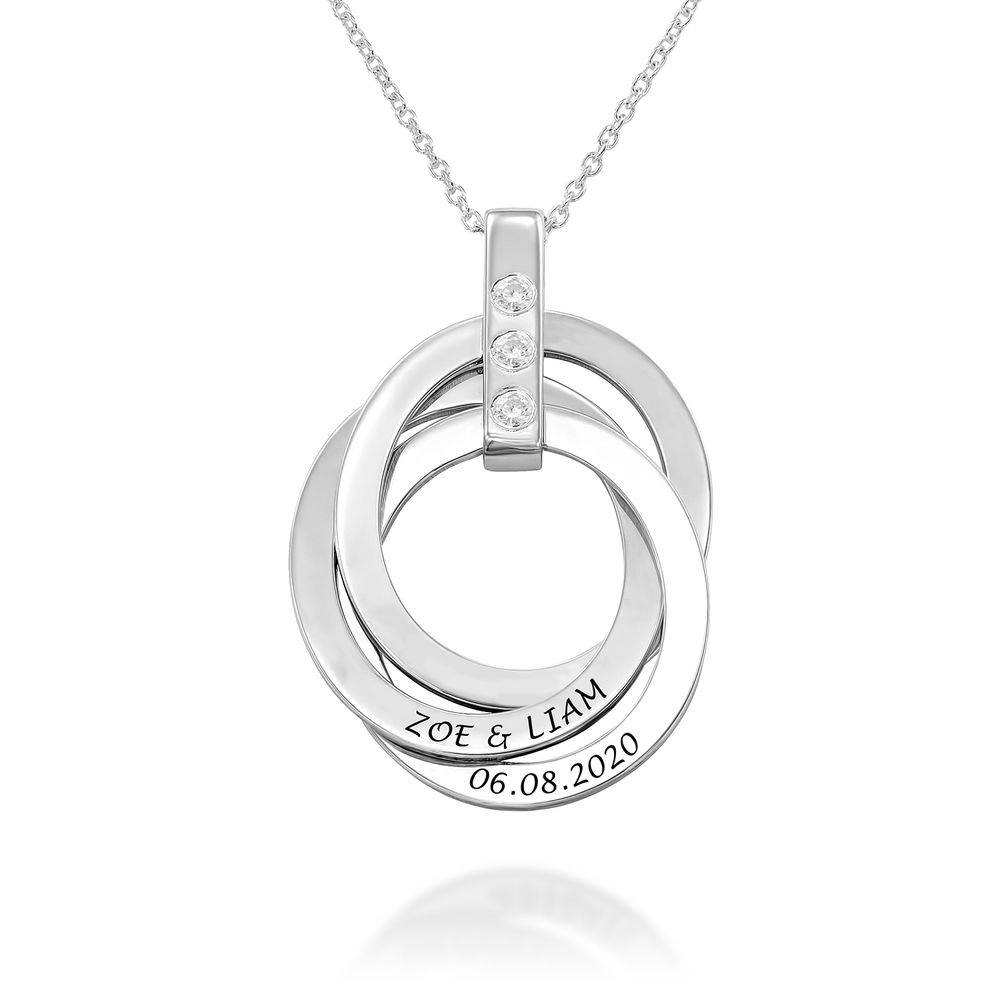 Russian Ring Necklace with Birthstones in Sterling Silver product photo