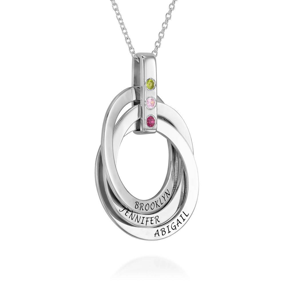 Russian Ring Necklace with Birthstones in Sterling Silver-3 product photo