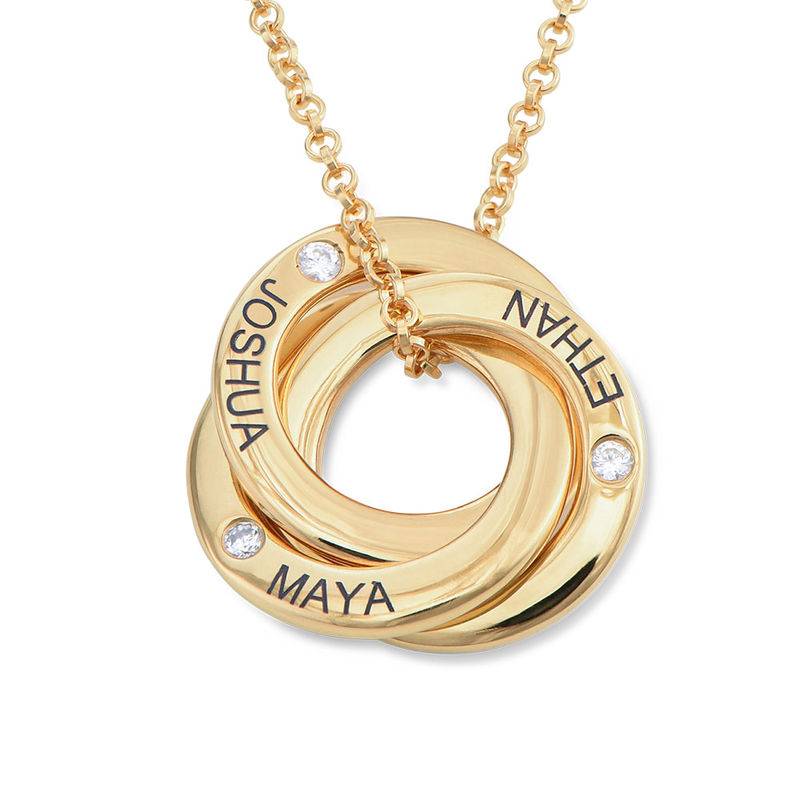 Russian Ring Necklace with Cubic Zirconia in Gold Plating-1 product photo