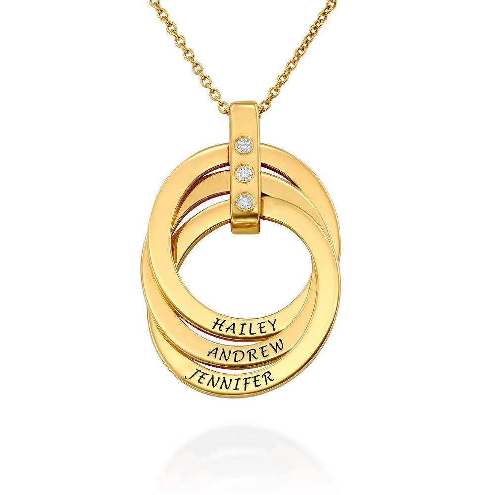 Russian Ring Necklace with Diamonds in Gold Vermeil-1 product photo
