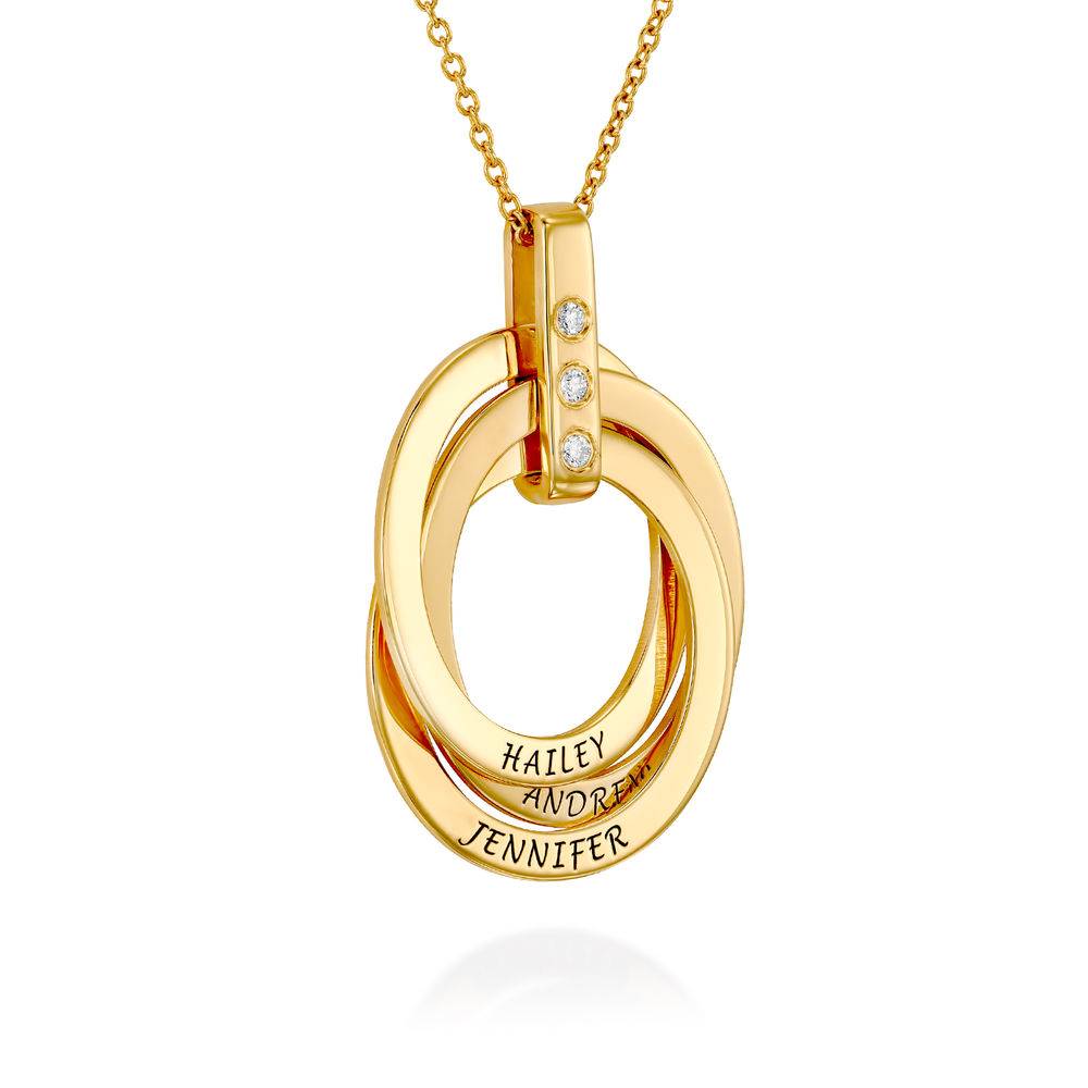 Russian Ring Necklace with Diamonds in Gold Vermeil-2 product photo