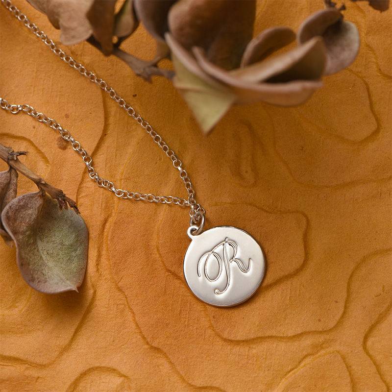 Sterling Silver Script Initial Necklace-5 product photo