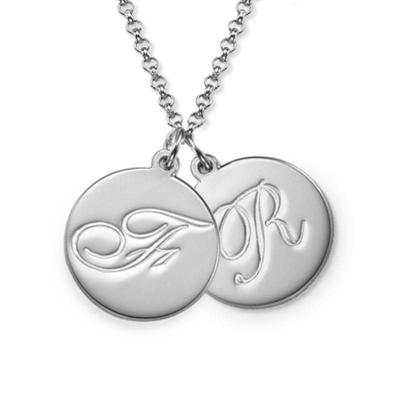 Sterling Silver Script Initial Necklace-2 product photo