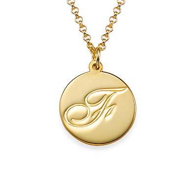 18k Gold Plating Script Initial Necklace-1 product photo