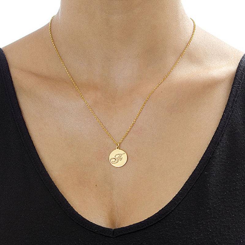 18k Gold Plating Script Initial Necklace-3 product photo