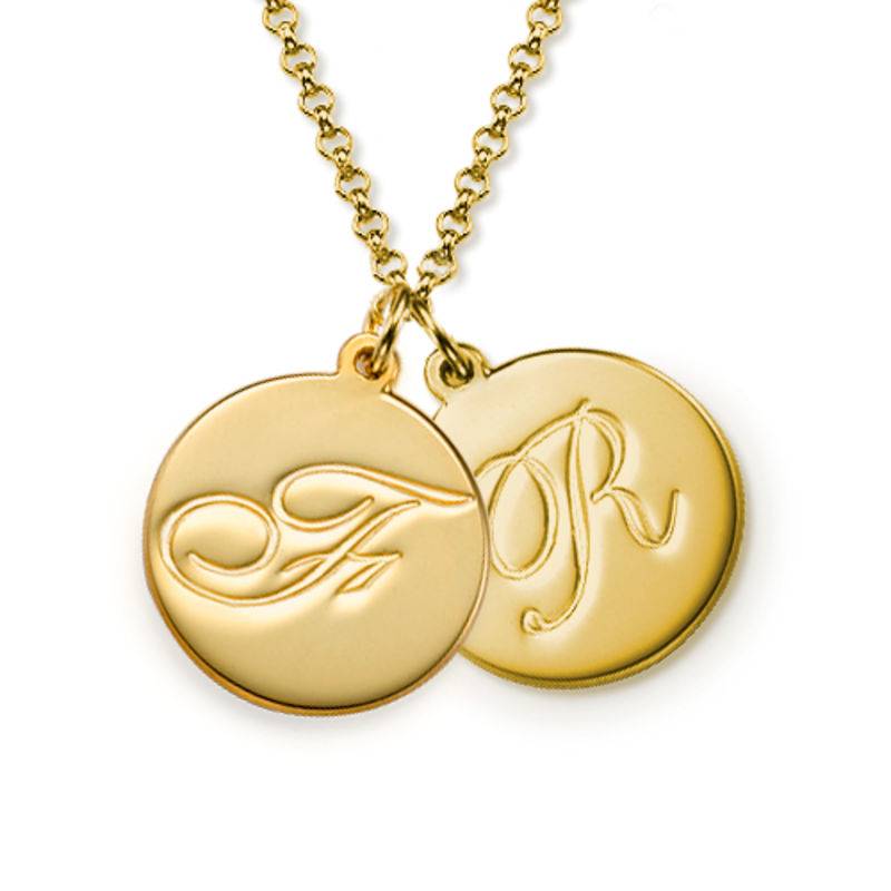 Script Initial Pendant Necklace in Gold Vermeil-2 product photo