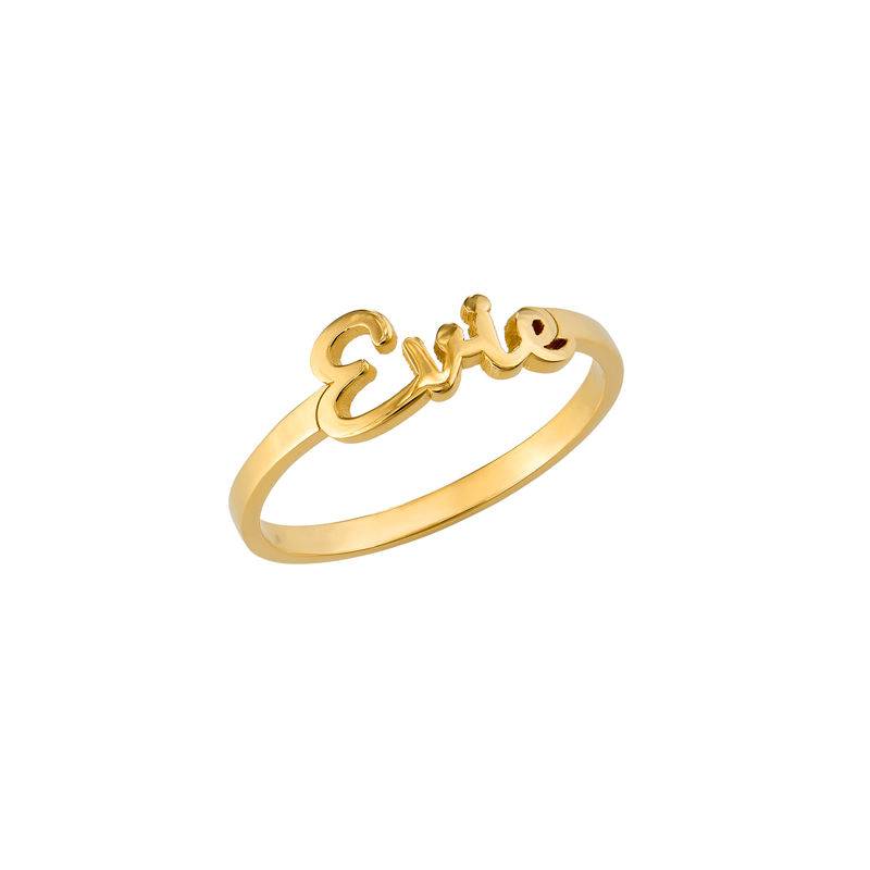 Script Name Ring in Gold Vermeil-3 product photo
