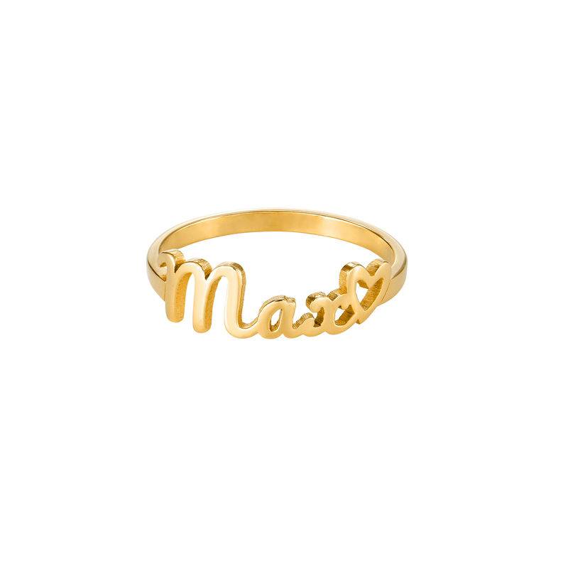Script Name Ring in Gold Vermeil-4 product photo