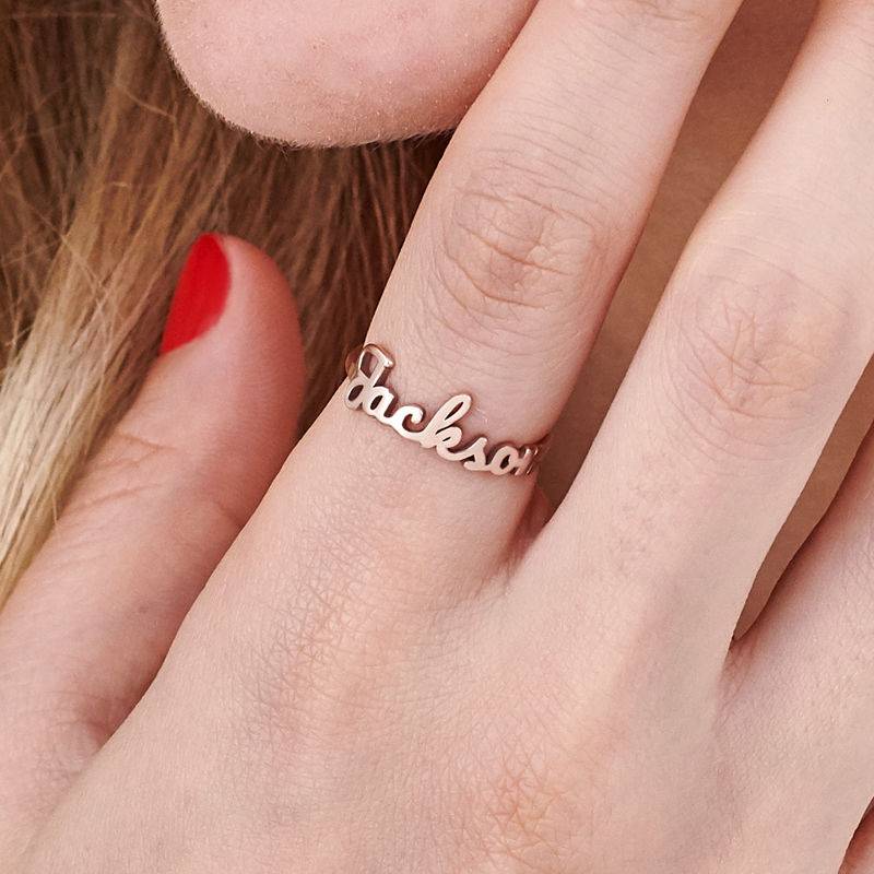 Script Name Ring in Rose Gold Plating-5 product photo