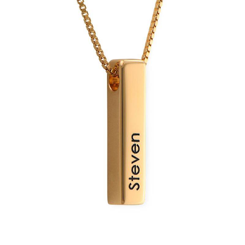 Short 3D Bar Necklace in Gold Plating Short 3D Bar Necklace in Gold Plating product photo