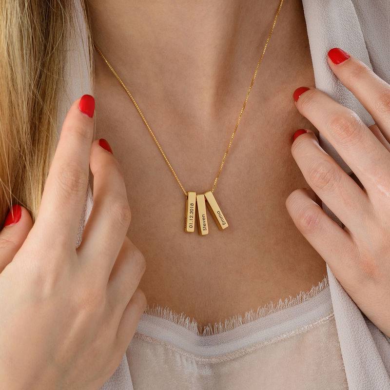 Short 3D Bar Necklace in Gold Plating product photo