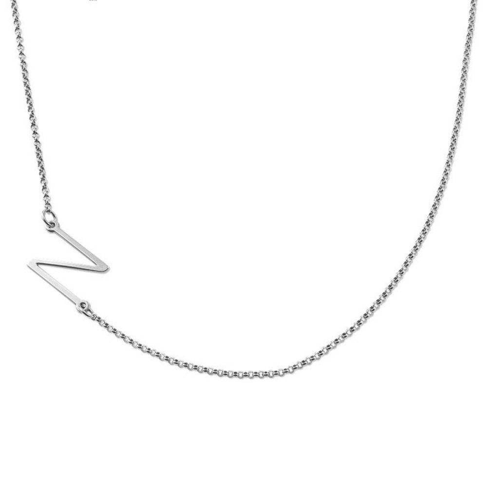Sterling Silver Sideways Initial Necklace-1 product photo
