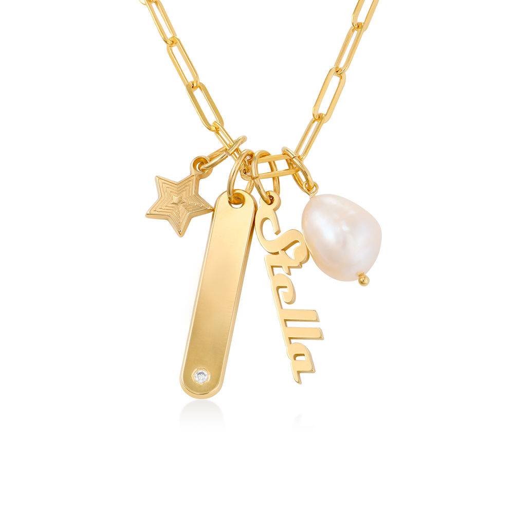 Siena Chain Bar Necklace in Vermeil-3 product photo