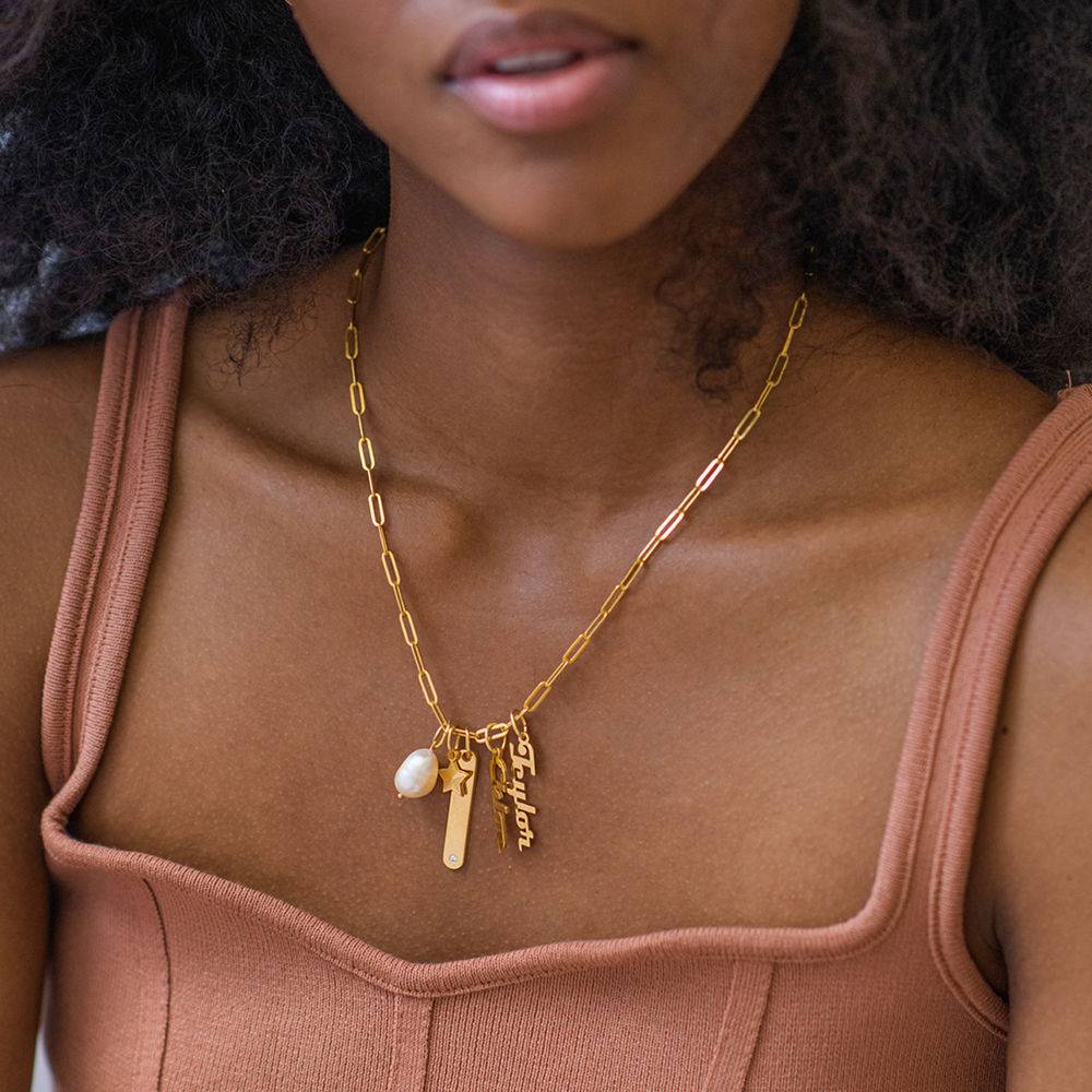 Siena Chain Bar Necklace in Vermeil-5 product photo