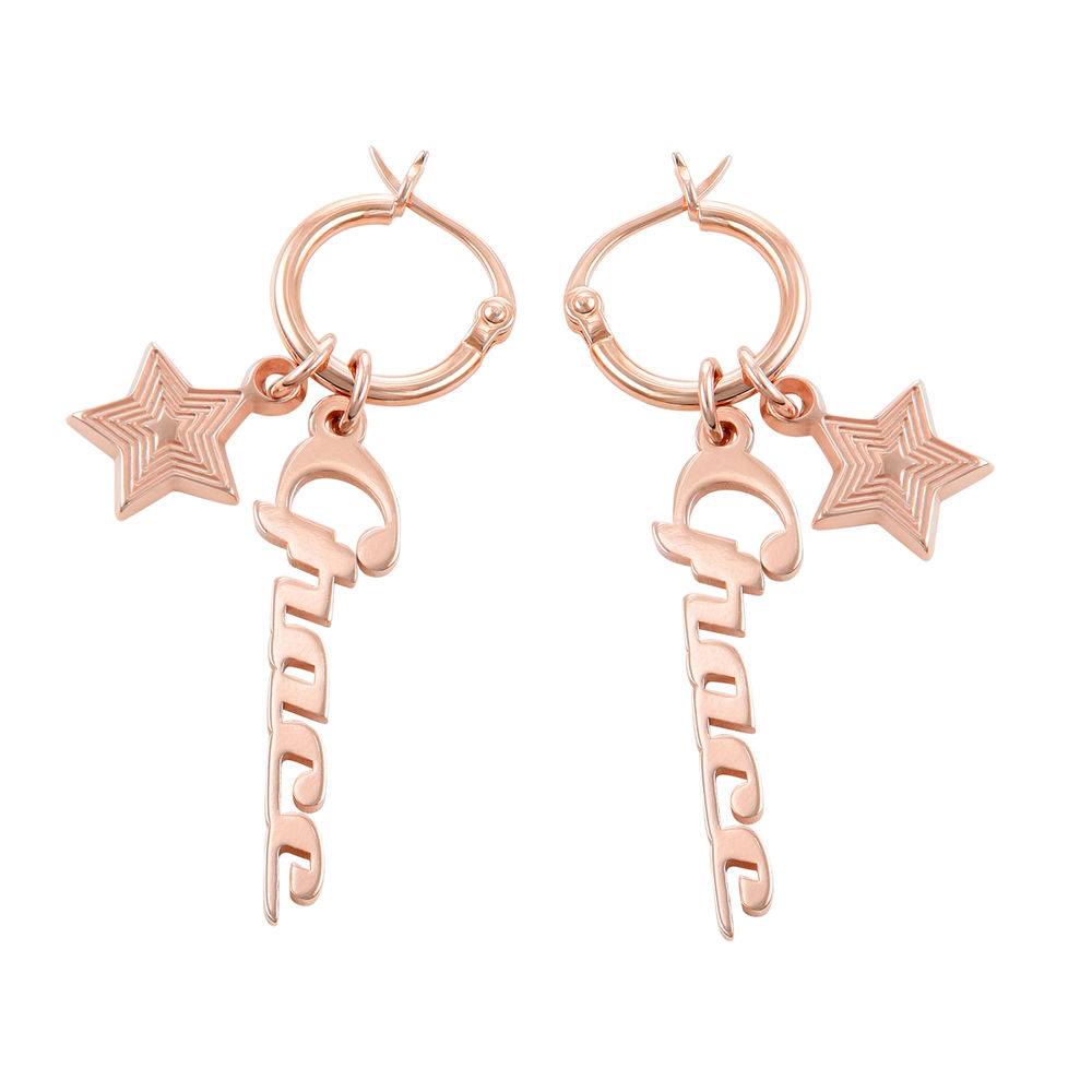 Siena Drop Name Earrings in 18k Rose Gold Plating-2 product photo