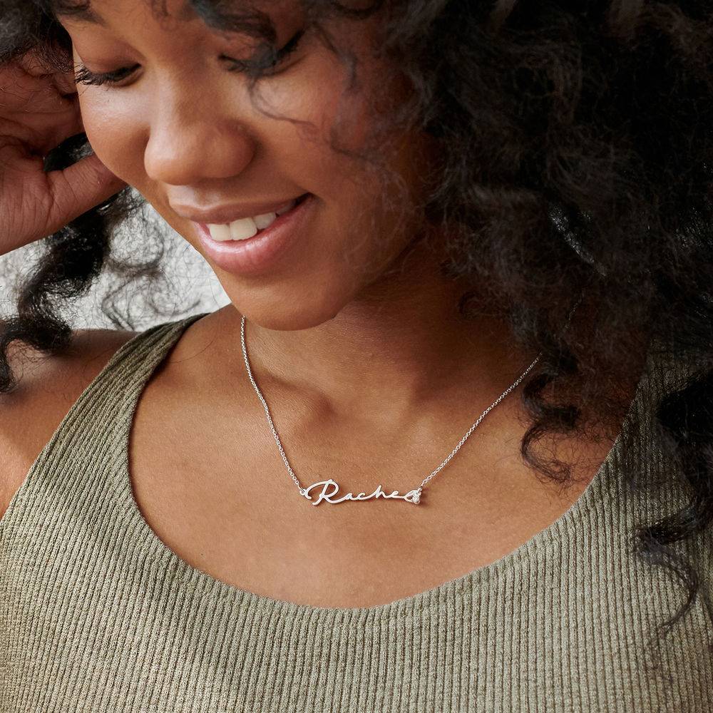 Signature Style Name Necklace in Sterling Silver with Diamond-3 product photo