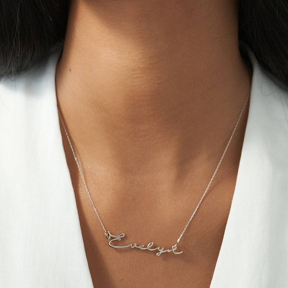 Signature Style Name Necklace - White Gold-2 product photo