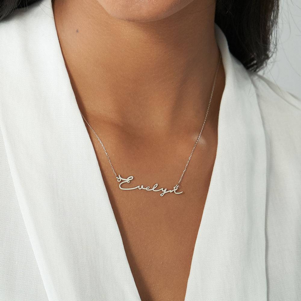 Signature Style Name Necklace - White Gold-1 product photo