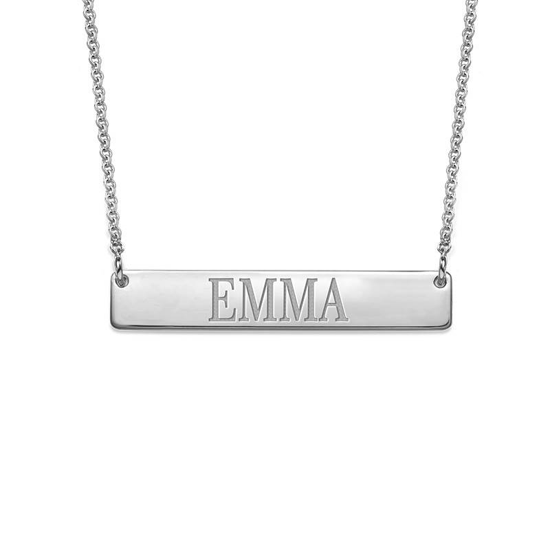 Silver Engraved Bar Necklace-1 product photo