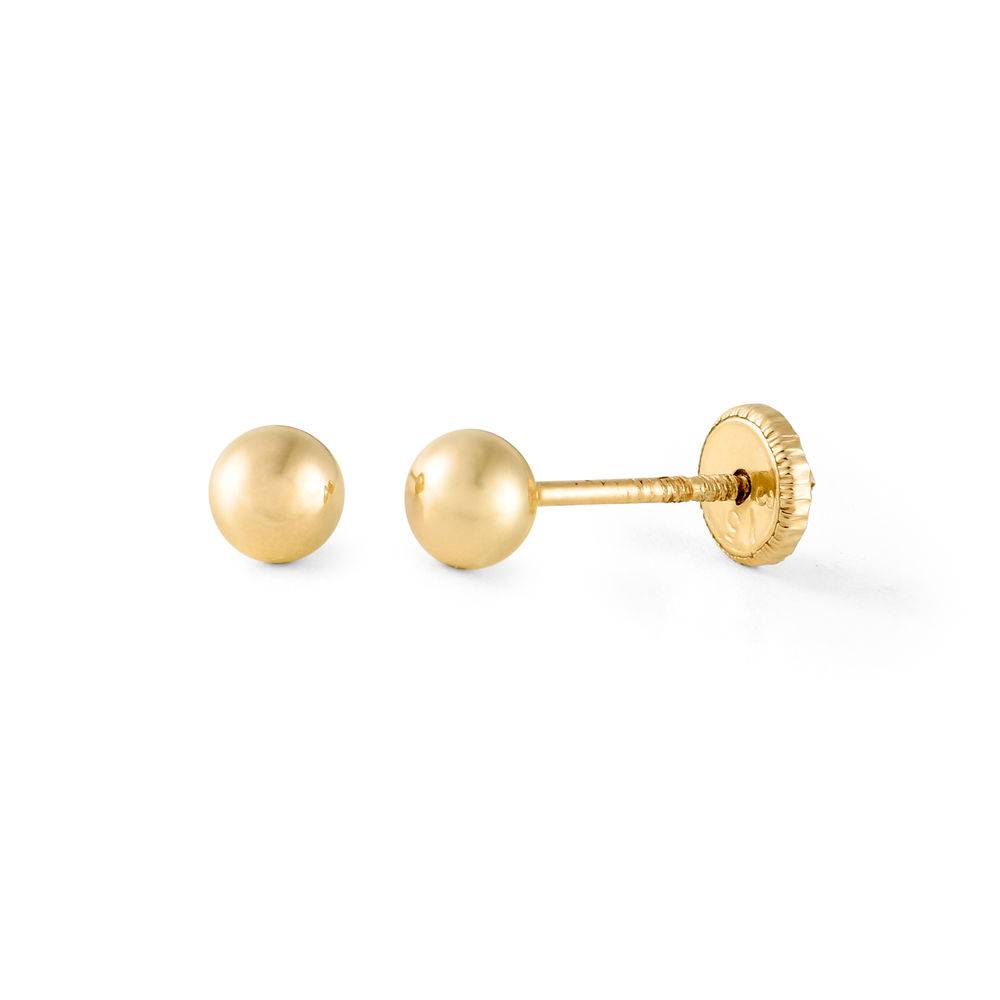 Small 10K Gold Round Stud Earrings-1 product photo